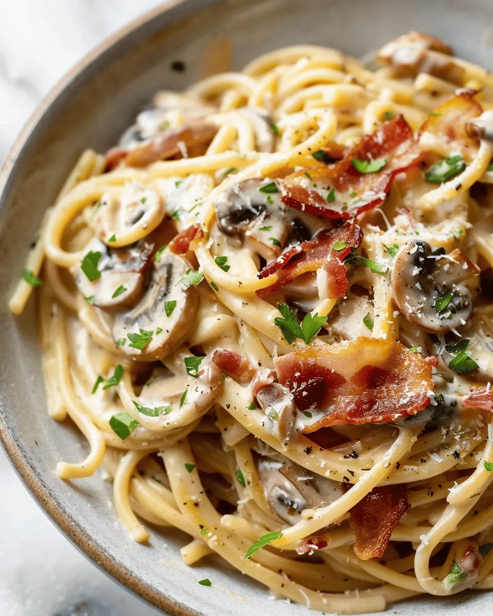 Creamy Turkey Bacon and Mushroom Pasta: A Comforting Delight