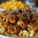 Spicy Honey Pepper Chicken with Mac and Cheese