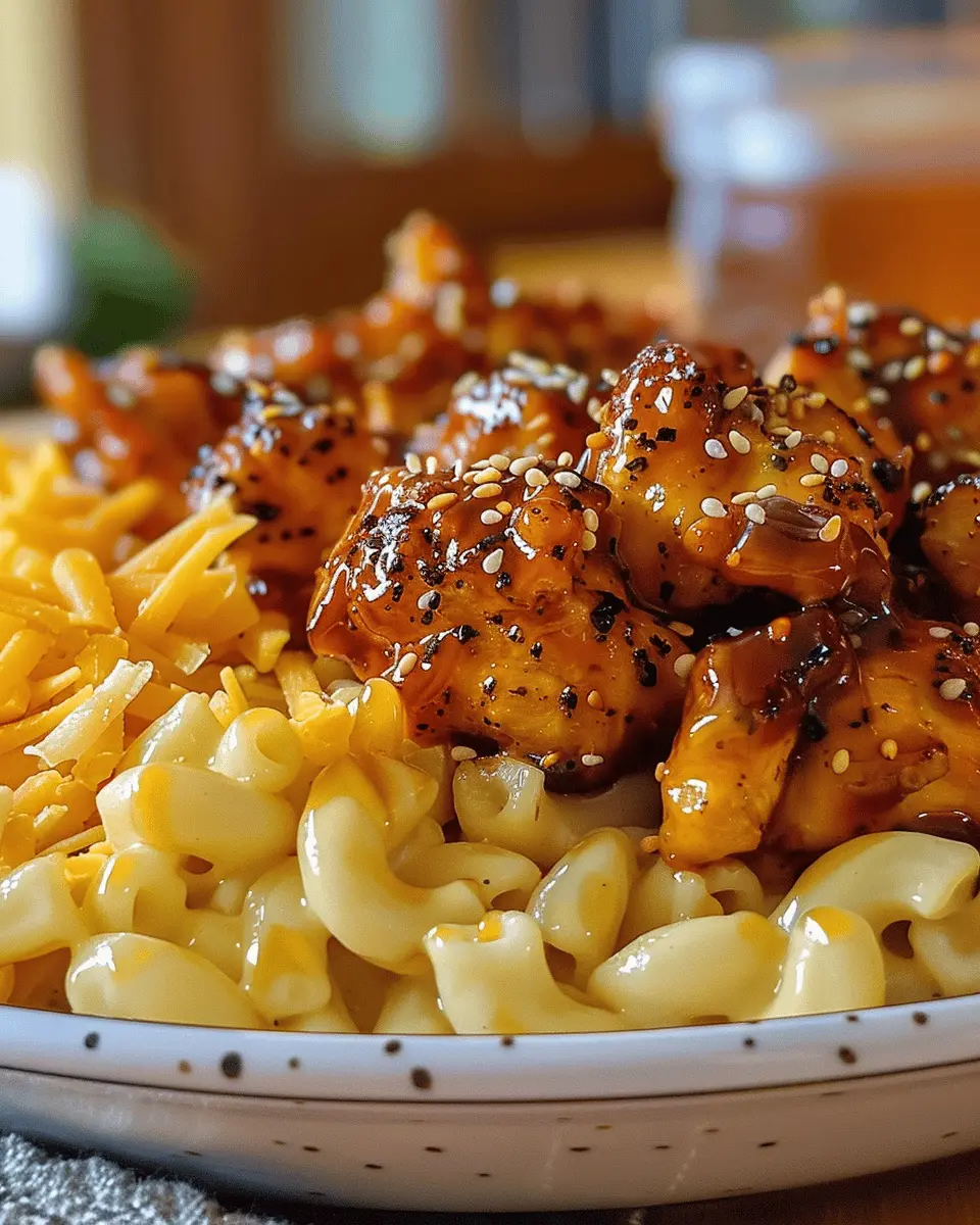 Irresistible Spicy Honey Pepper Chicken with Creamy Mac and Cheese