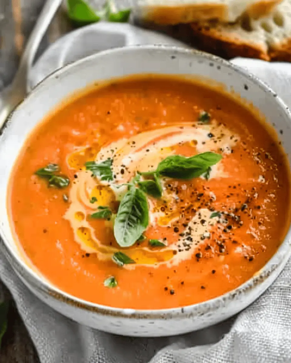 Creamy Roasted Tomato Soup with Turkey Bacon for Cozy Nights