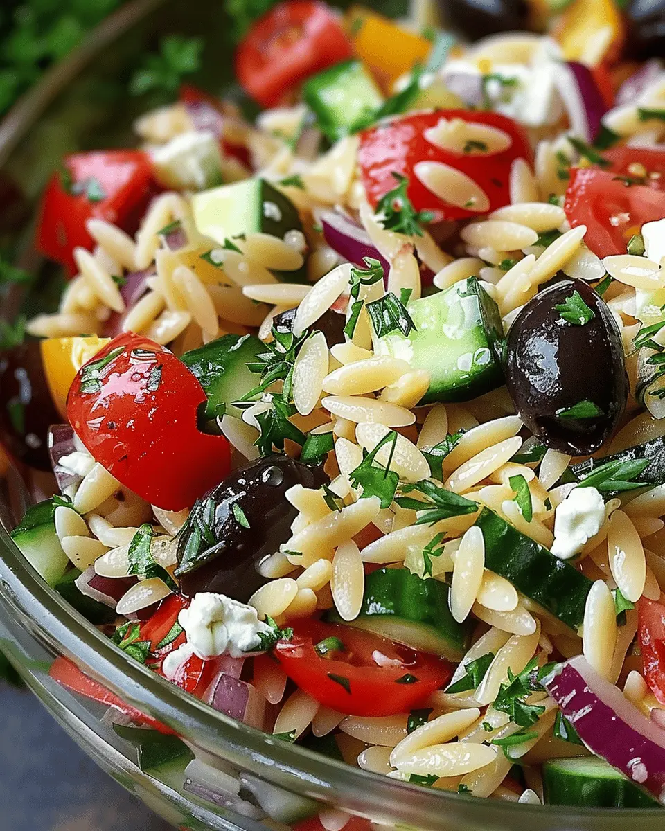 Greek Orzo Pasta Salad: Easy Recipe with Turkey Bacon and Fresh Veggies