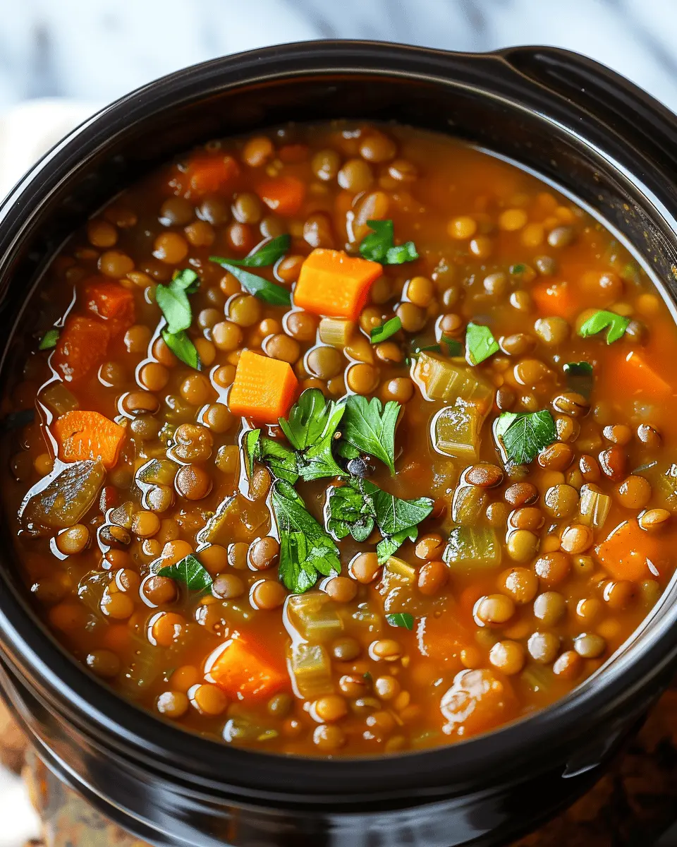 Crockpot Lentil Soup: Easy Comfort Food with Turkey Bacon Delight