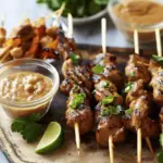 Shotglass Satay with Spicy Peanut Sauce