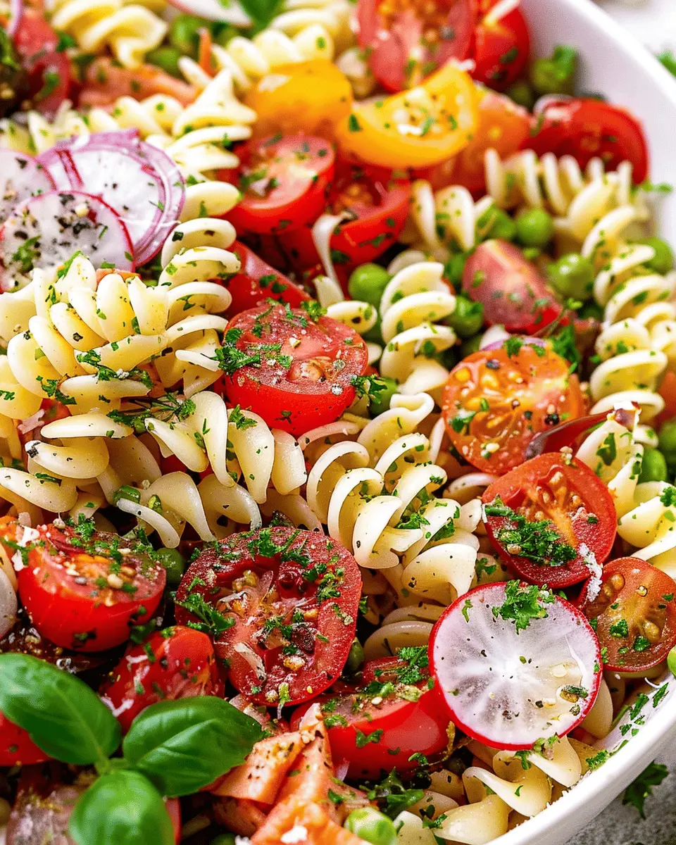 Italian Dressing Pasta Salad with Turkey Bacon and Chicken Ham Delight