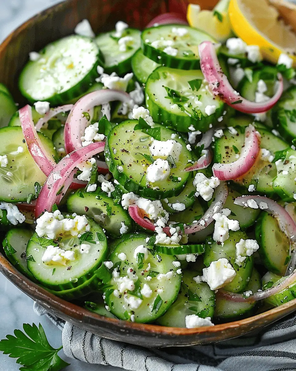 Cucumber Feta Salad: Refreshingly Easy with Lemon Greek Vinaigrette