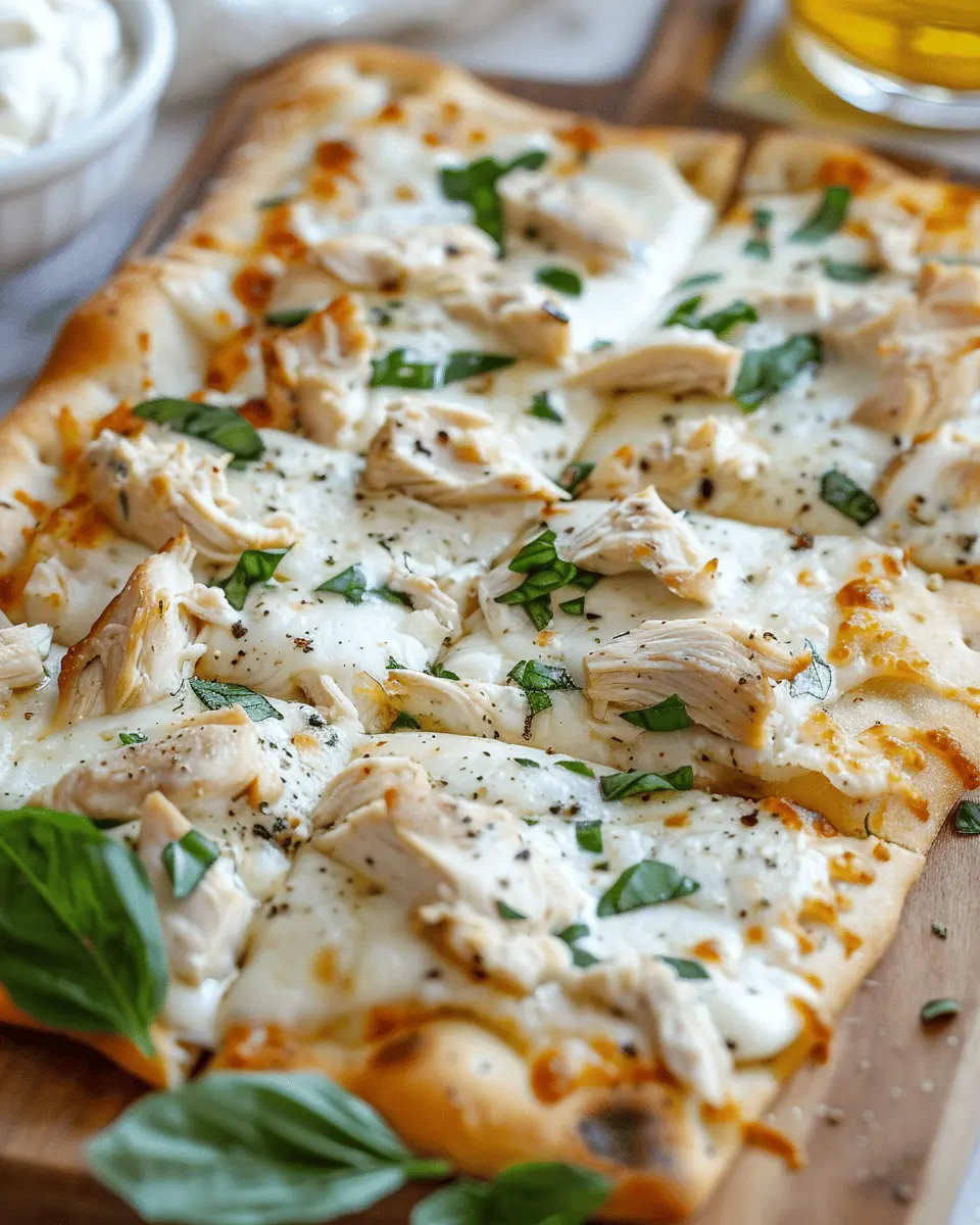 Chicken Alfredo Flatbread: Easy Recipe with Turkey Bacon Delight