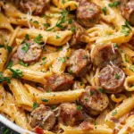 One Pot Creamy Cajun Sausage Pasta