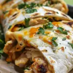 Ooey-Gooey Cheesy Garlic Chicken Wraps