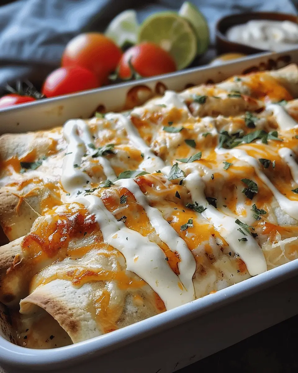 38g Protein Chicken Enchiladas: Indulge in Dreamy White Sauce