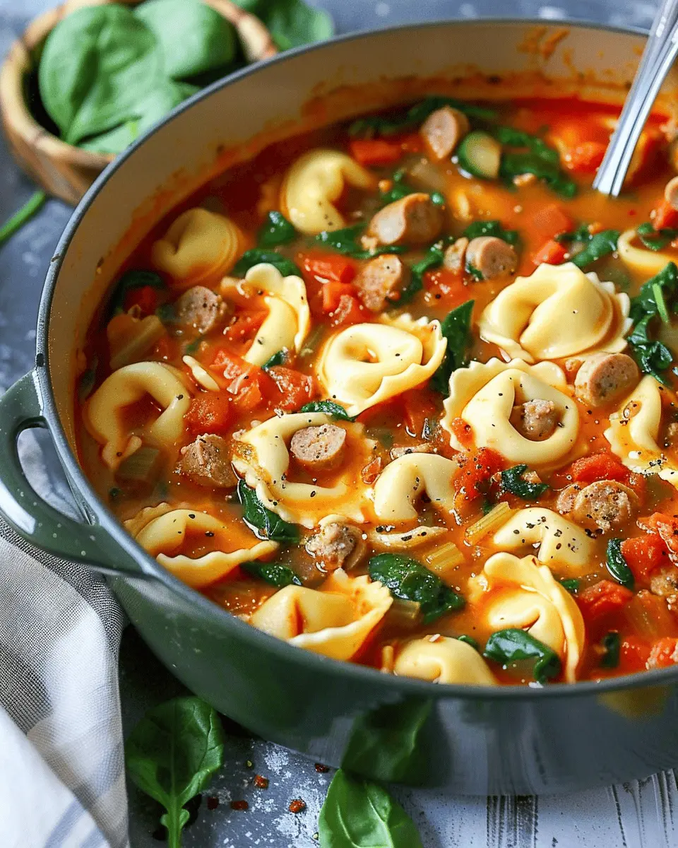 Easy Sausage Spinach Tortellini Soup: Deliciously Simple Comfort Food