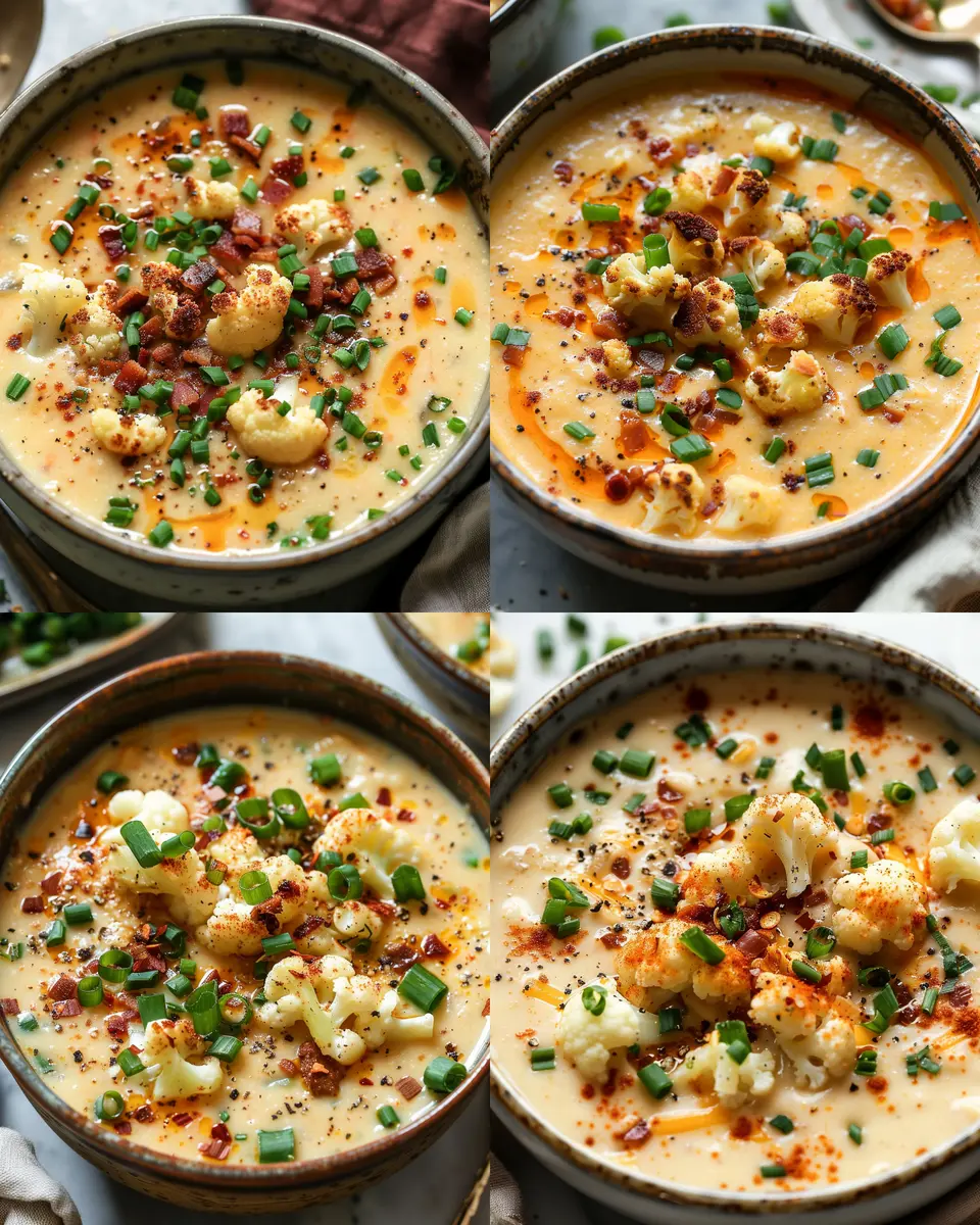Keto Loaded Cauliflower Soup: A Cozy Delight with Turkey Bacon
