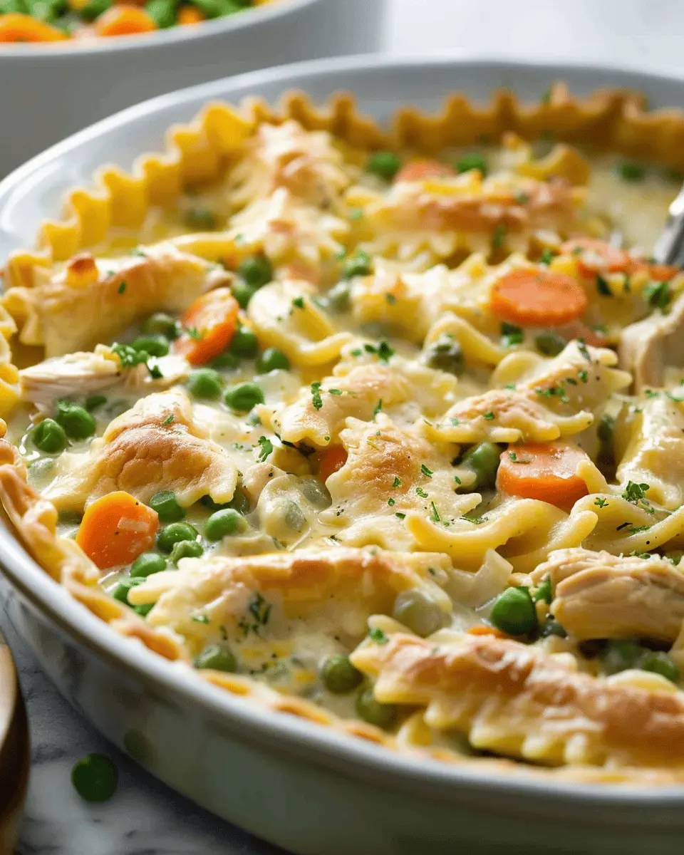 Quick Chicken Pot Pie Pasta: Easy Comfort Food with Turkey Bacon