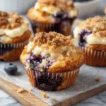 Blueberry Cheesecake Crumble Muffins