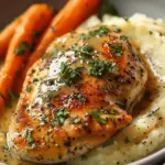 Creamy Herb Chicken with Mashed Potatoes & Glazed Carrots