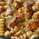 Cheesy Cajun Garlic Chicken Rotini Skillet Recipe