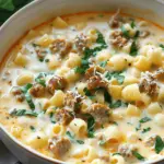 Creamy Parmesan Italian Sausage Ditalini Soup