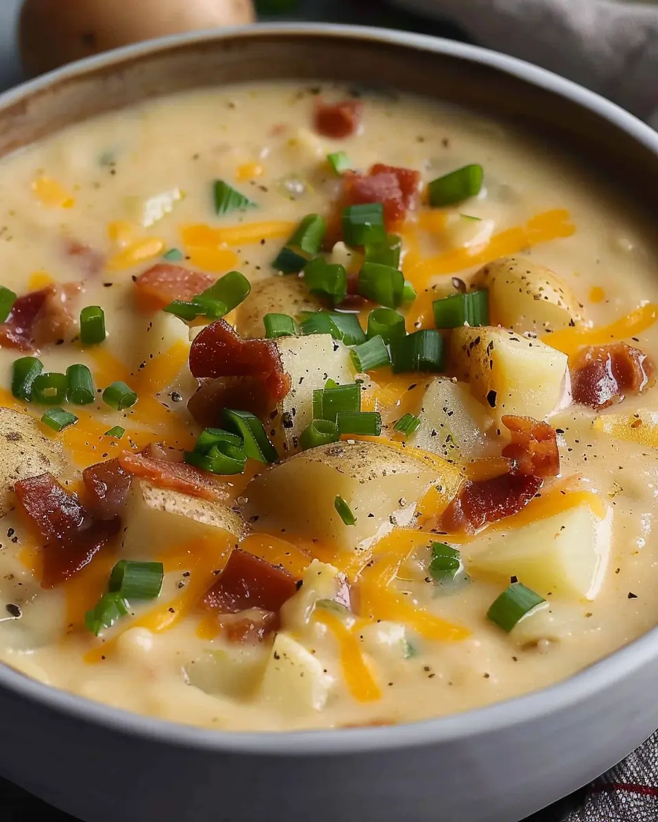 Crock Pot Potato Soup: Indulgent Comfort with Turkey Bacon and Chicken Ham