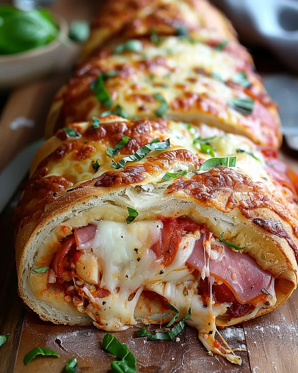 Italian Stromboli Stuffed Bread: Easy Recipe with Turkey Bacon and Chicken Ham