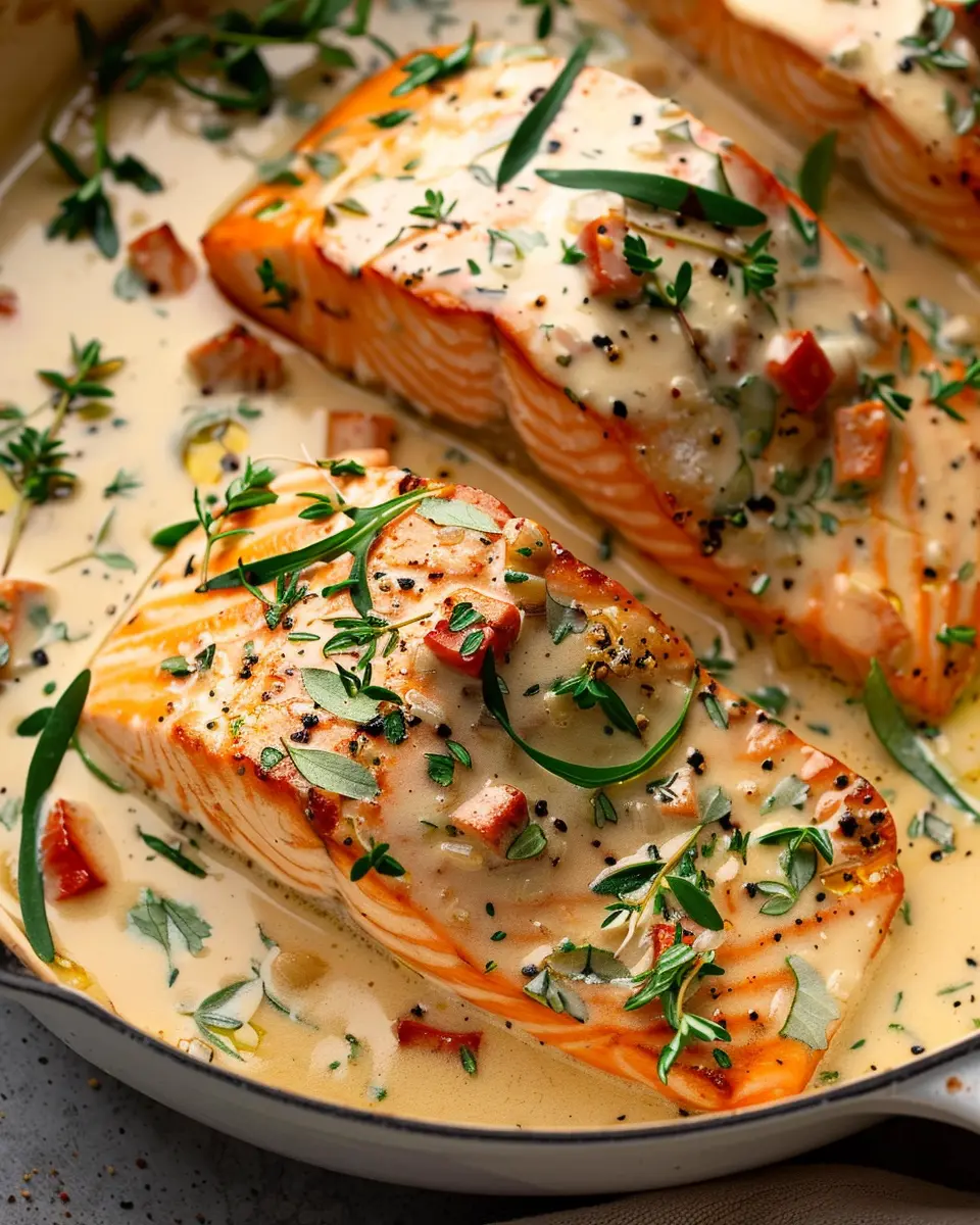 Creamy Tuscan Salmon with Turkey Bacon: Easy Comfort Cooking