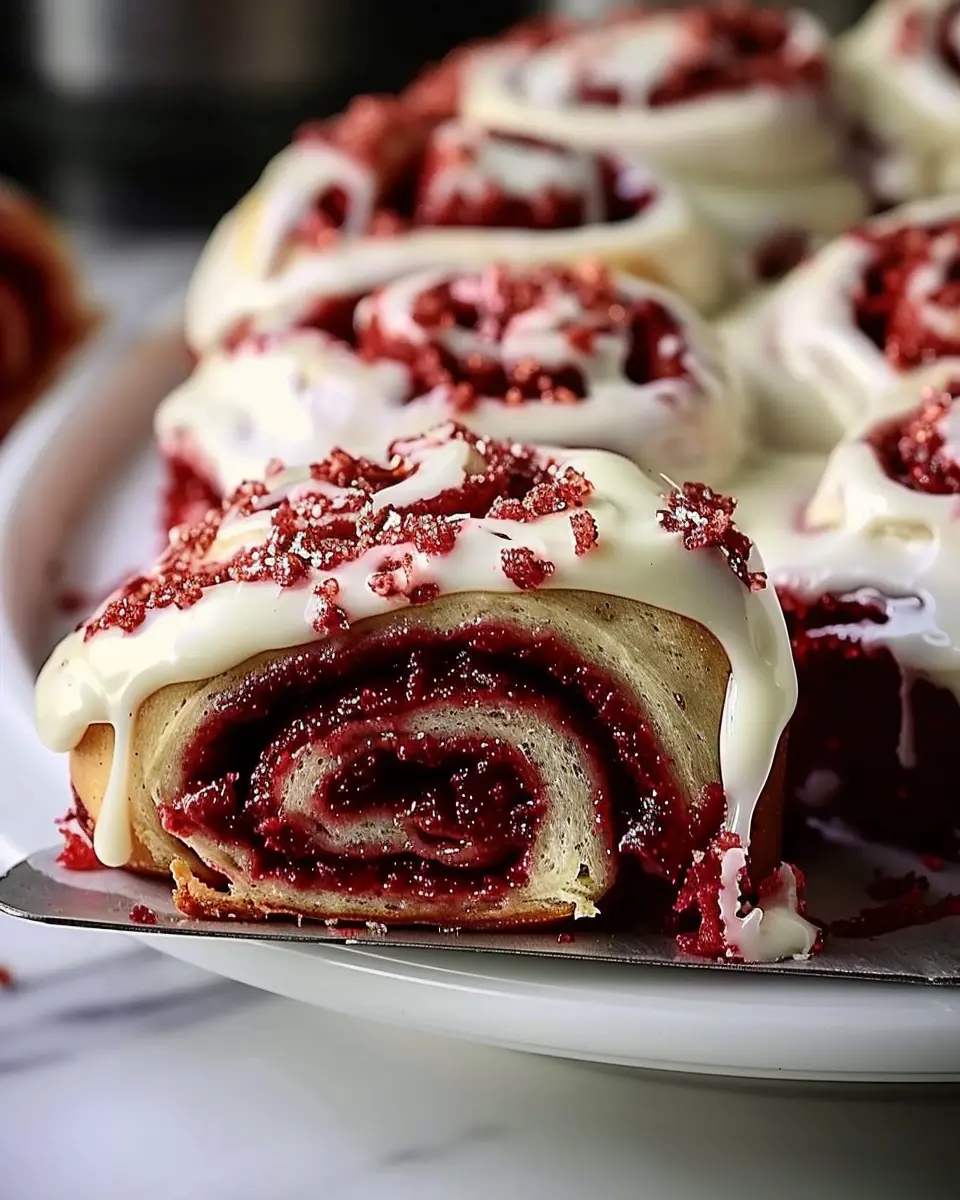 Heavenly Red Velvet Cinnamon Rolls That Melt in Your Mouth