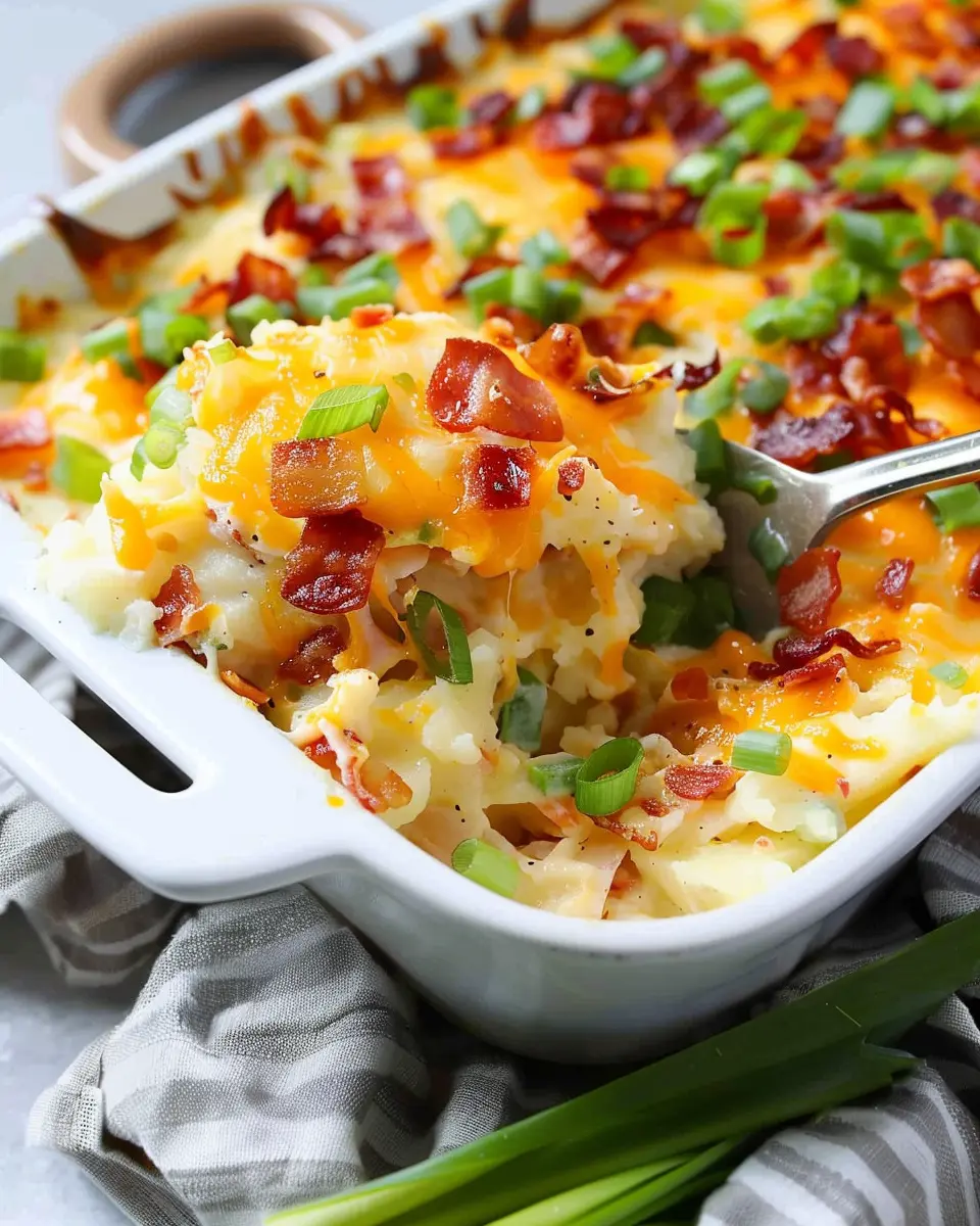 Loaded Baked Potato Casserole with Turkey Bacon: A Comforting Twist
