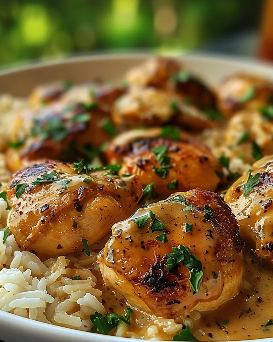 Smothered Chicken and Rice: A Comforting, Juicy Delight