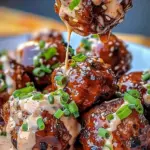 Korean BBQ Meatballs with Spicy Mayo Dip