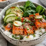 Spicy Salmon Bowls with Coconut Rice