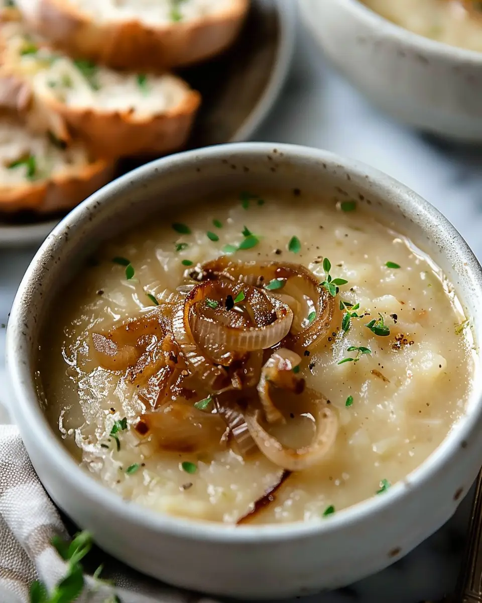 Nourishing Potato Soup with Caramelized Onions &amp; Turkey Bacon Delight