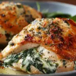 Cheesy Spinach Stuffed Chicken