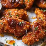 Baked Crunchy Hot Honey Chicken.