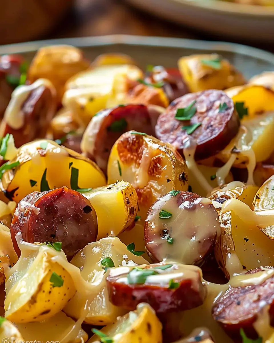 Cheesy Ranch Potatoes and Smoked Sausage for a Cozy Dinner