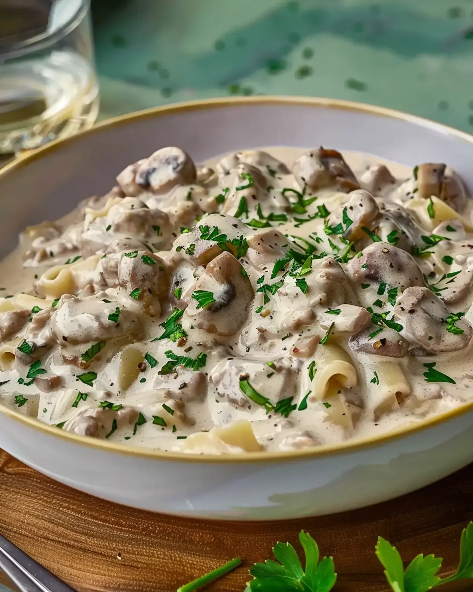 Hamburger Stroganoff: A Juicy Twist with Turkey Bacon and Chicken Ham
