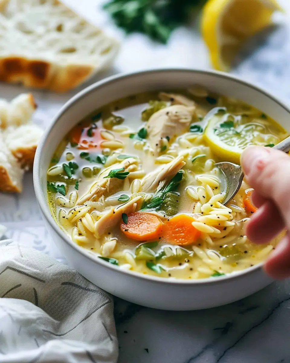 Lemon Chicken Soup: Easy Recipe with Orzo for Comforting Warmth