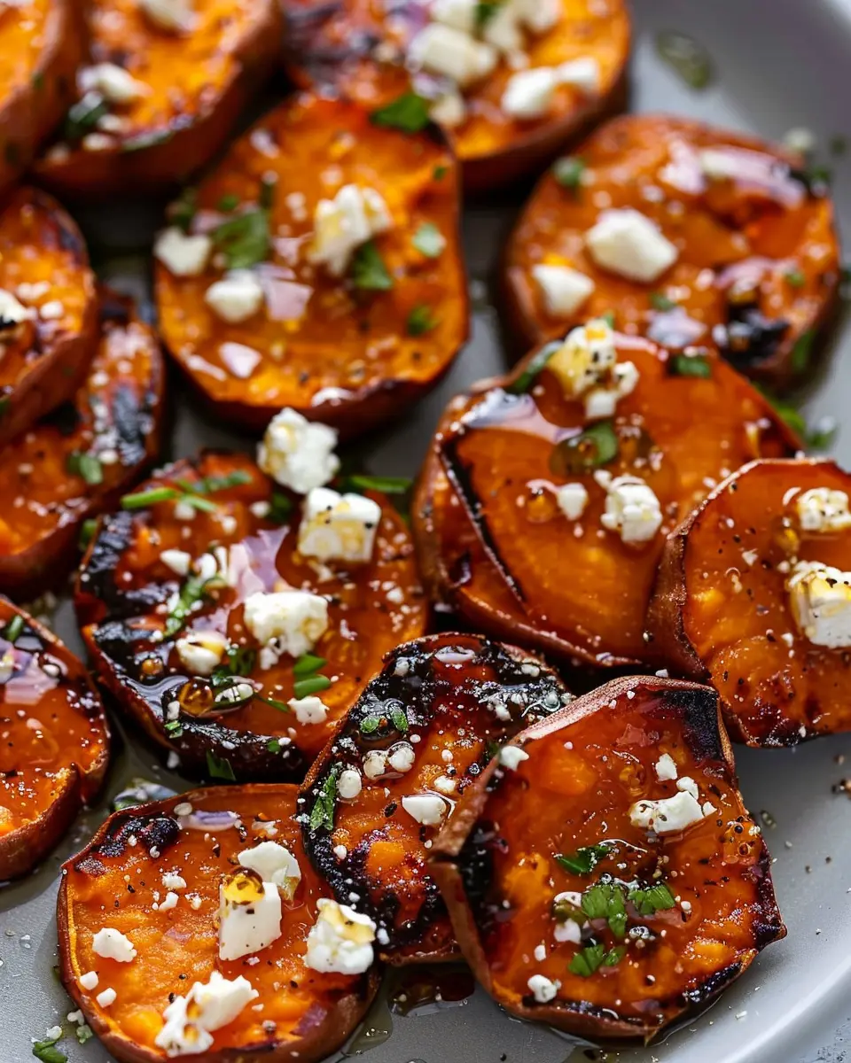 Roasted Sweet Potato Rounds with Honey &amp; Feta: Easy Indulgence