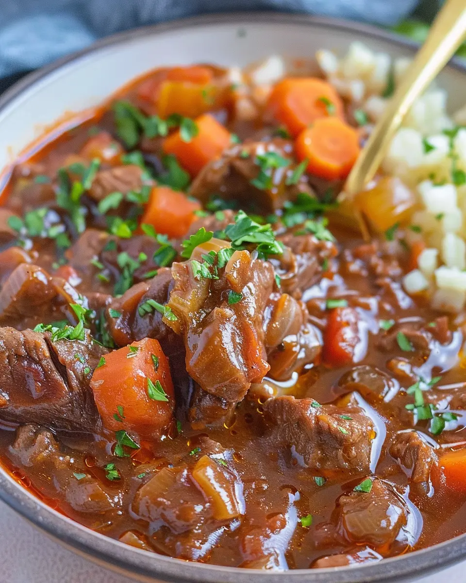 Hearty German Goulash: Comforting Beef and Turkey Bacon Delight