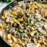 One Pot Ground Beef Stroganoff