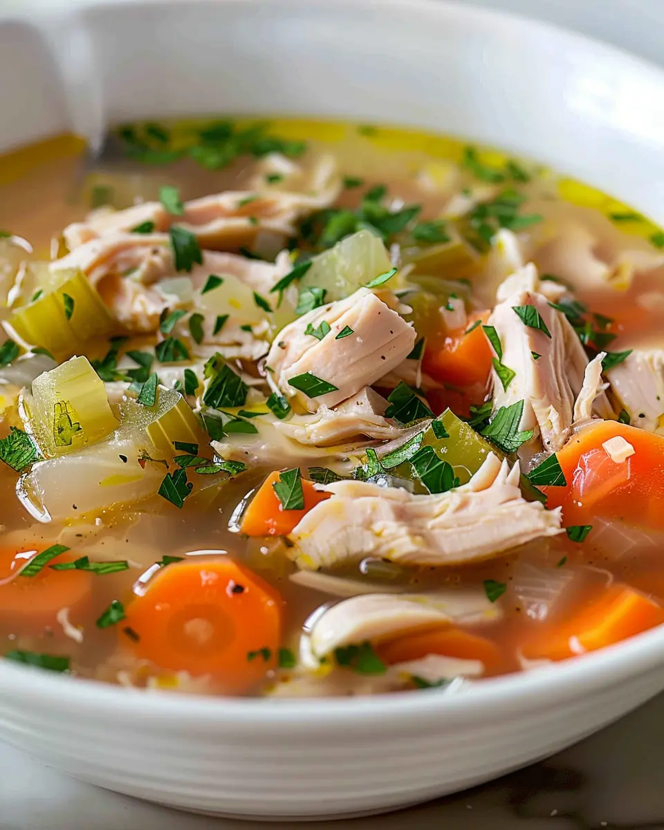 Warming chicken soup recipe for a cozy night in with Turkey Bacon