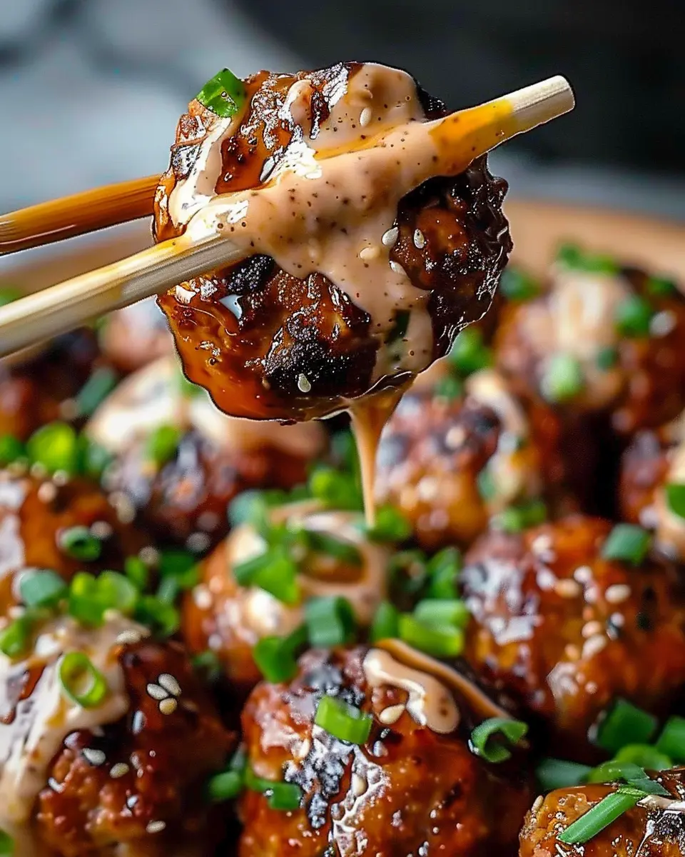 Korean BBQ Meatballs: Juicy Recipe with Spicy Mayo Dip