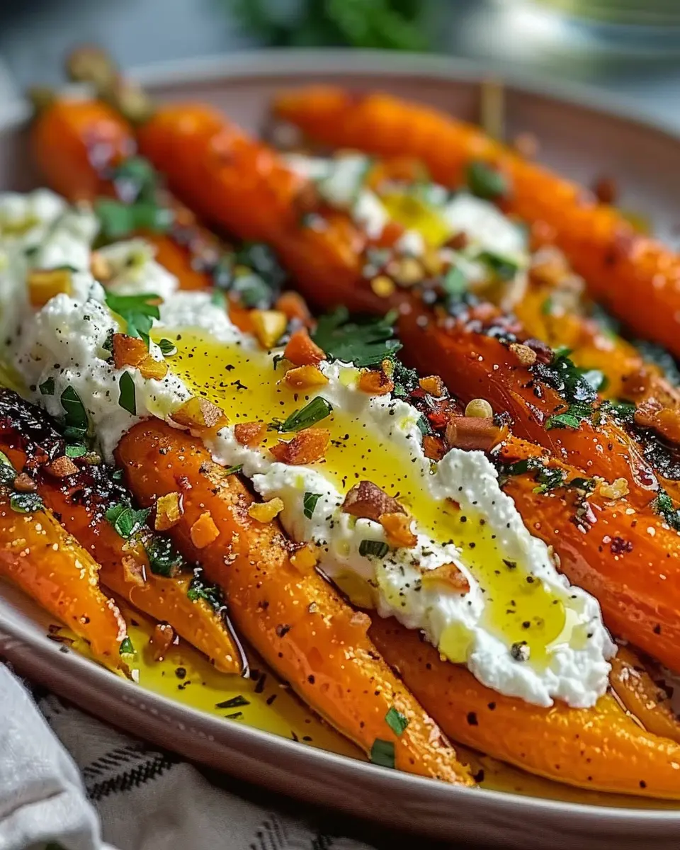 Roasted Carrots with Whipped Ricotta and Sweet Hot Honey Indulgence