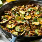Zucchini and Ground Beef Skillet