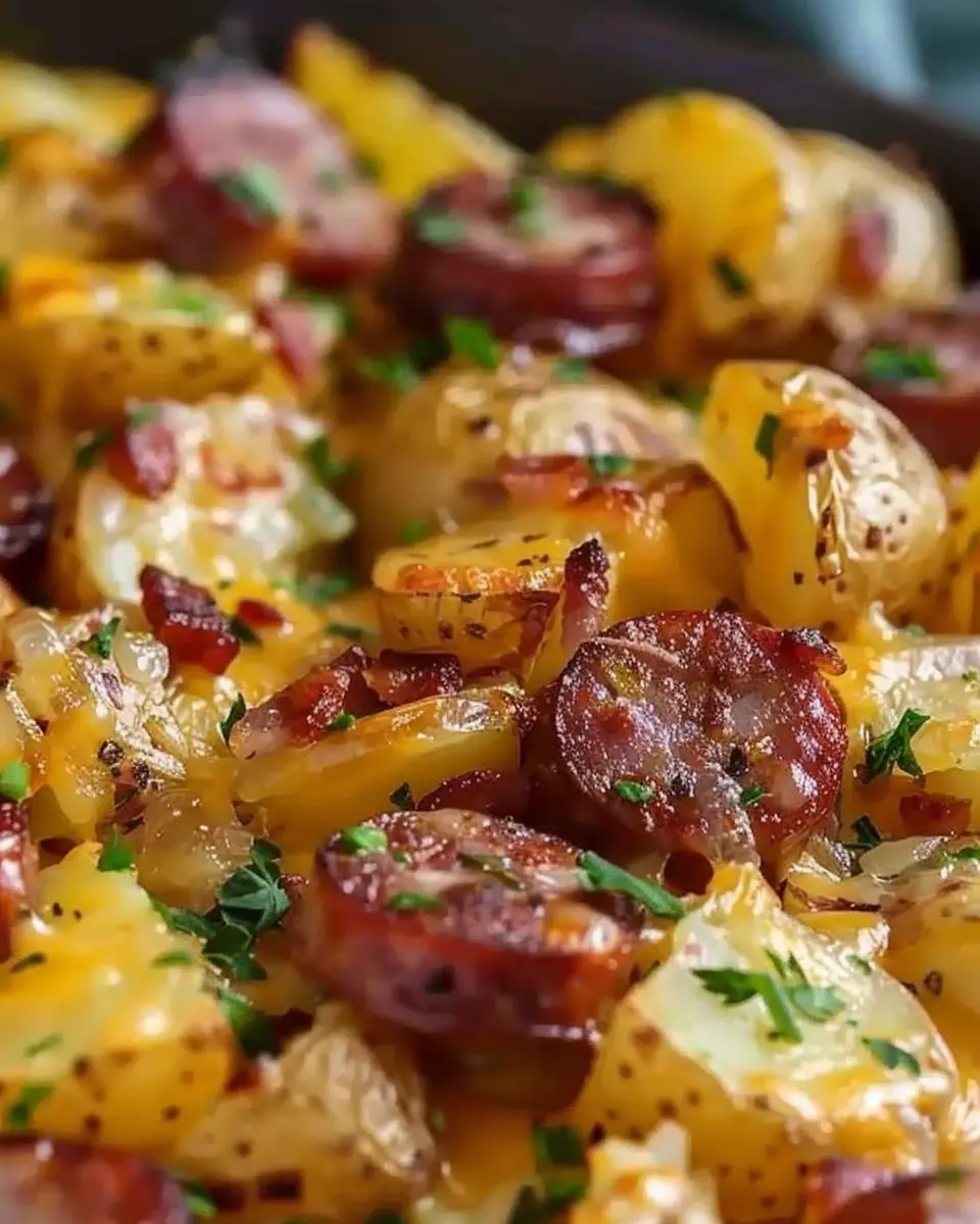 Cheesy Ranch Potatoes and Smoked Sausage for a Cozy Dinner