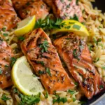 Pan-Fried Salmon with Creamy Lemon Orzo