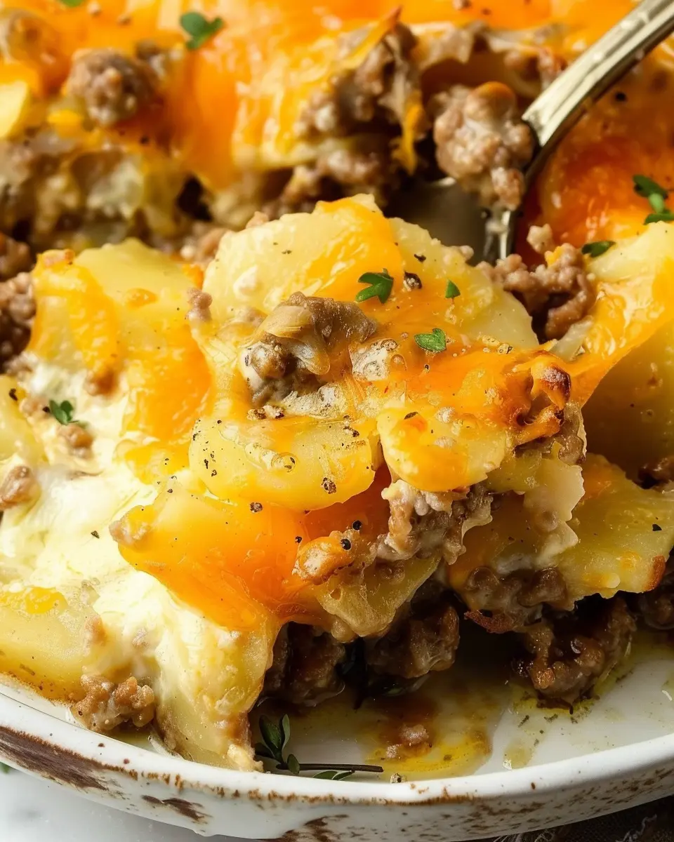 Cheesy Ground Beef and Potato Casserole: Easy Comfort Food Delight