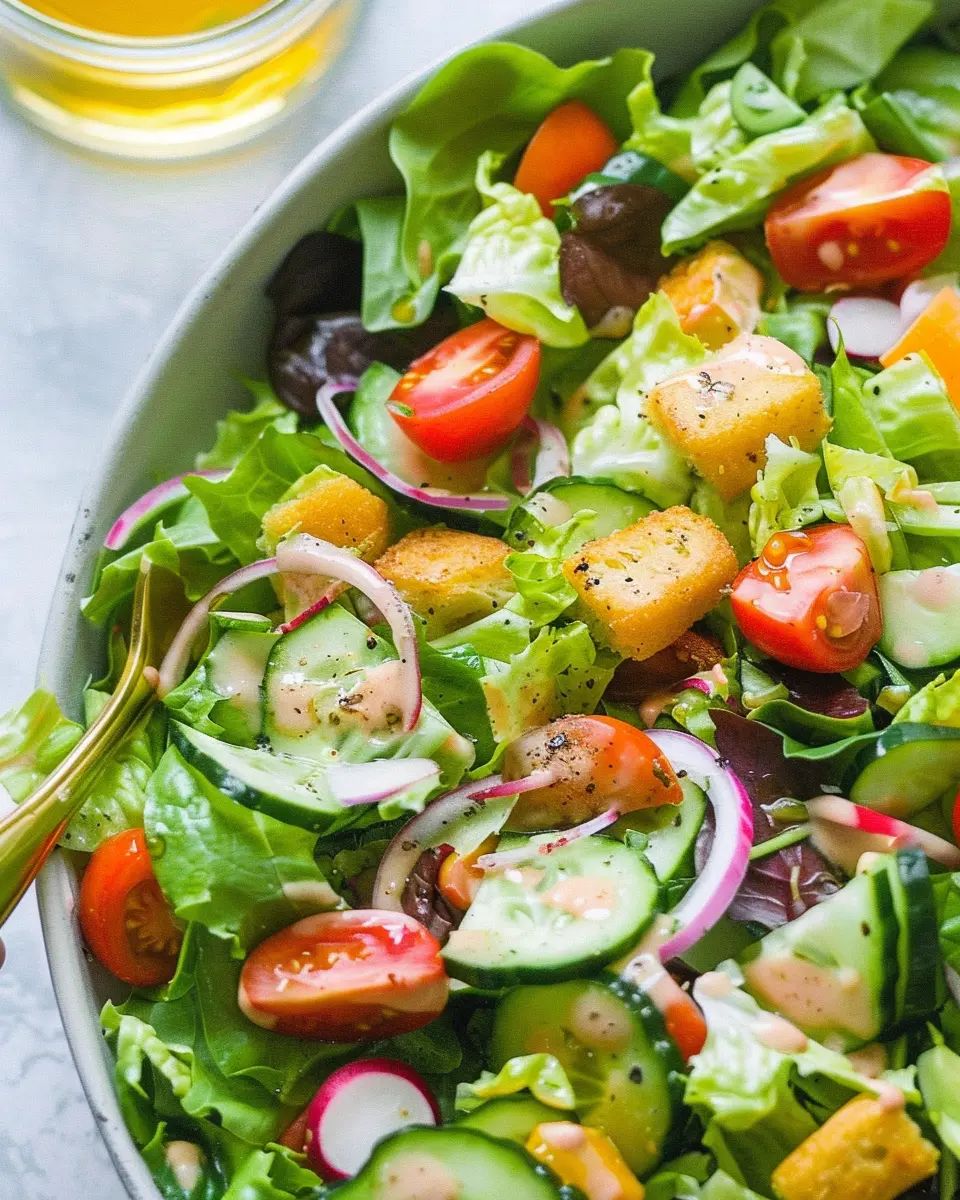 Classic House Salad with Turkey Bacon and Chicken Ham Delights
